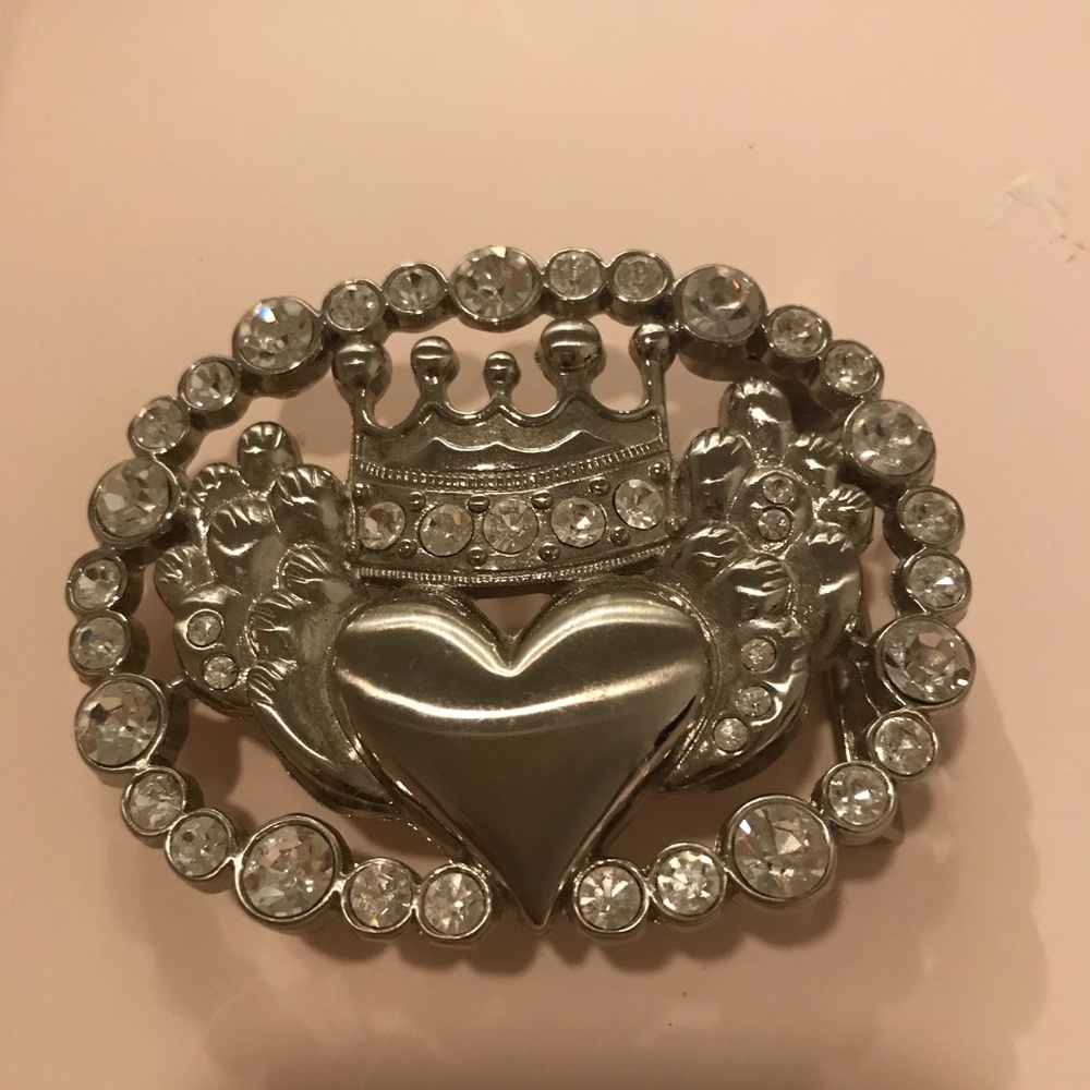Silver belt buckle